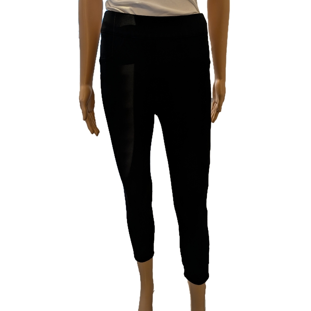 Spanx, The Perfect Black Ponte Cropped Pant, Size Small Petite, Black